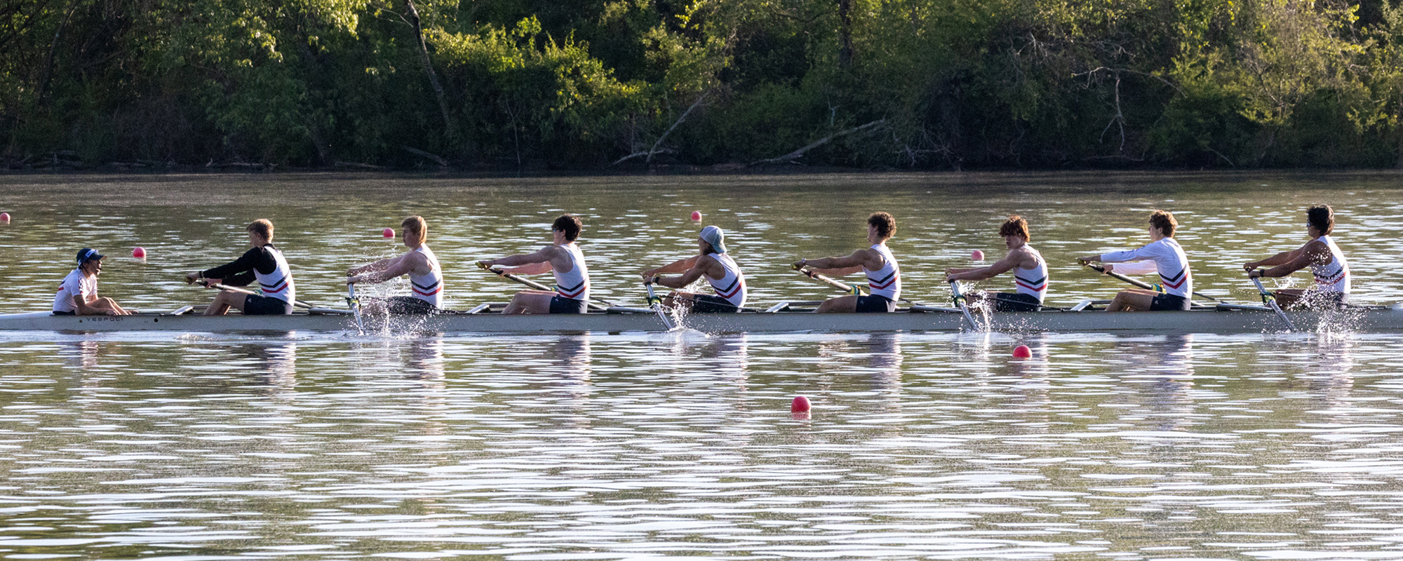 Junior boys in 8 person racing shell