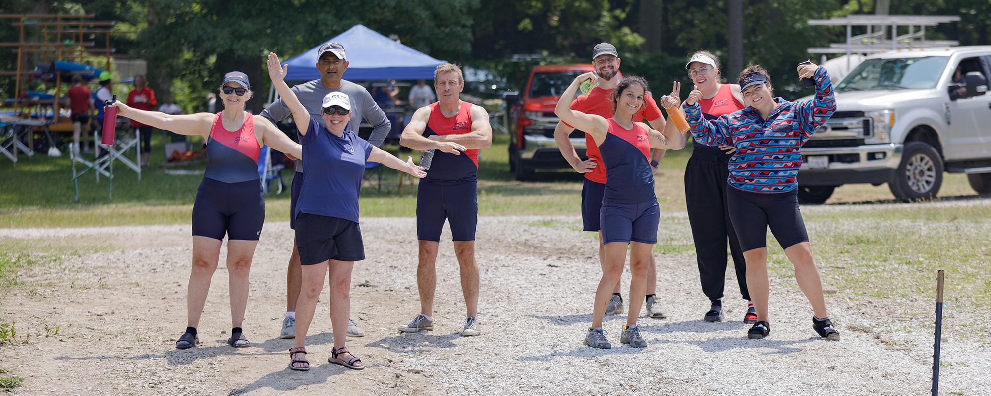 SLRC members cheering on the team