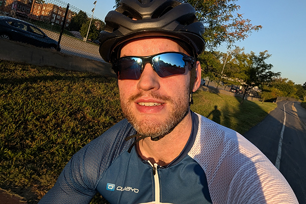 Cyclist at sunset